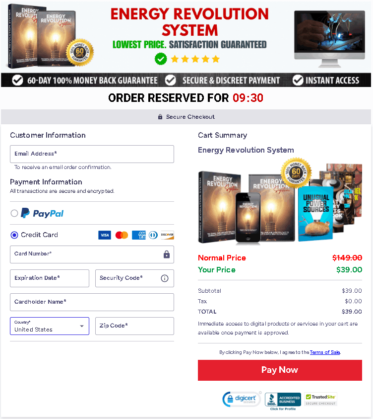 Energy Revolution System Order
